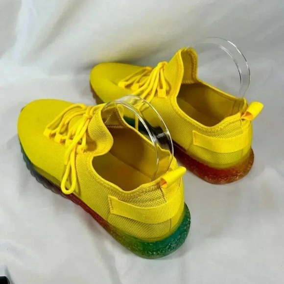 2/$30 Taxi Lauryn Size 9 Sneakers Yellow Rainbow Sole Casual Streetwear Shoes - Picture 7 of 9